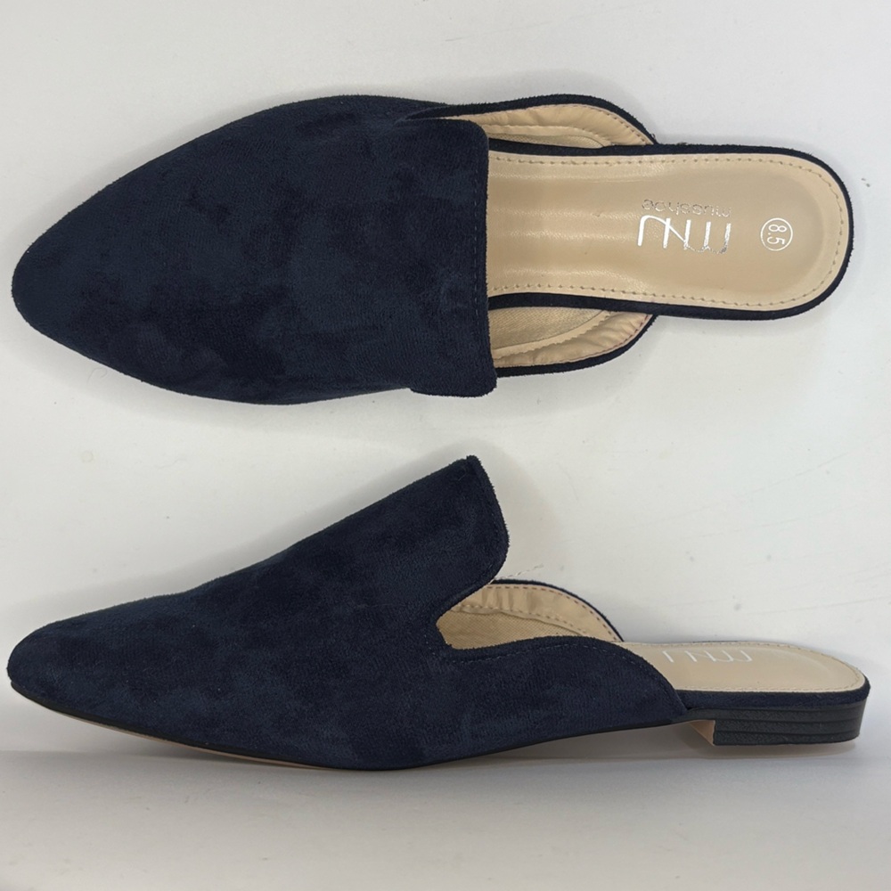 MUSSHOE Women’s Pointed Toe Suede Mules size 8.5 - Picture 2 of 8